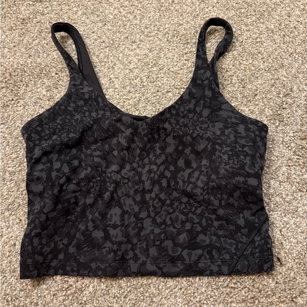 Black Patterned Align Tank Top